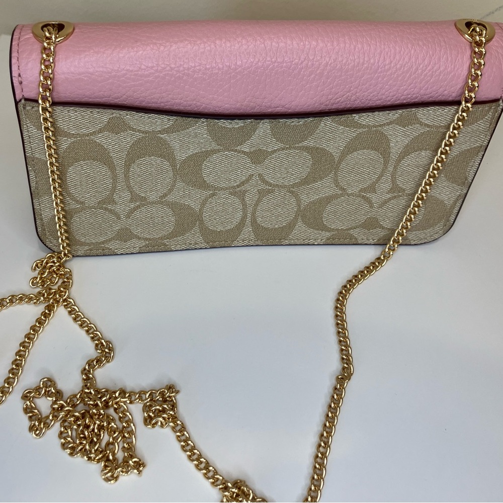 Coach Morgan Crossbody In Signature Canvas Pink With Snake Embossed Leather - Picture 5 of 11